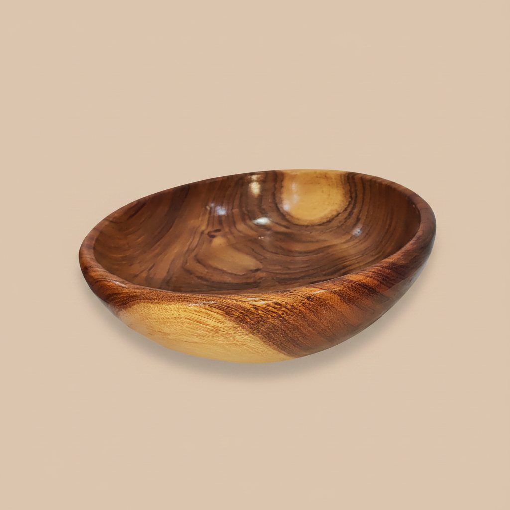 Ensaladera Artesanal Tallada a Mano en Madera