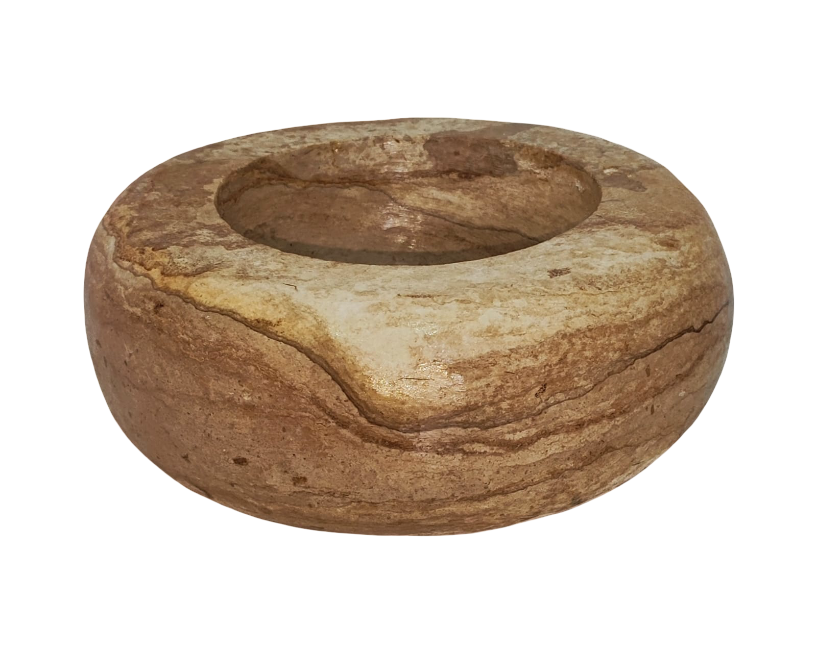 Maceta Redonda de Piedra Tallada a Mano